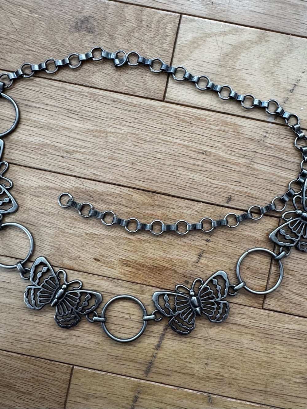 Silver Butterfly Chain Belt